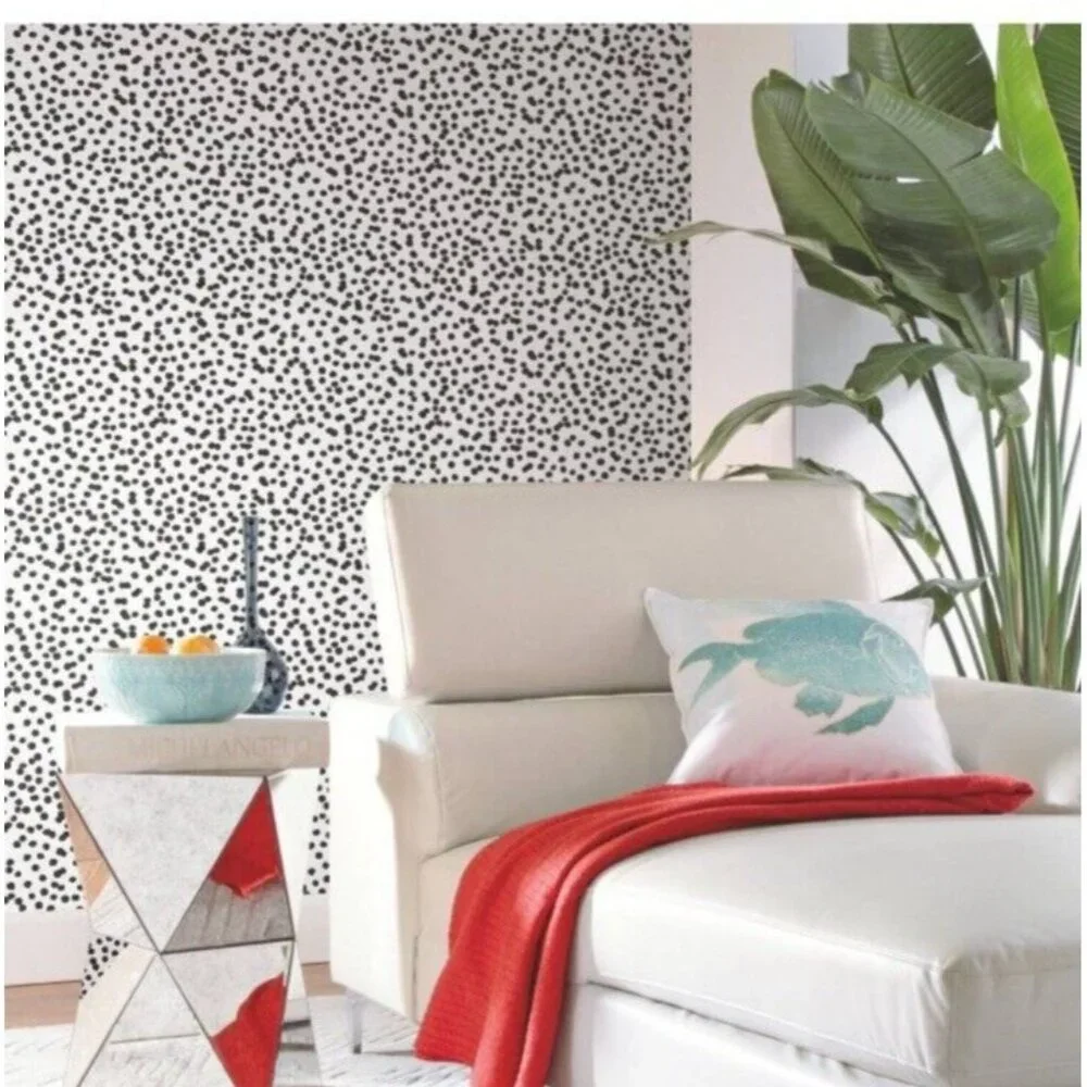 RoomMates Peel Stick Wallpaper Black Confetti Whimsical Statement Accent‎ Wall